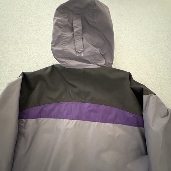 VTG Columbia Sportswear CO Anorak Pullover Jacket Large Gray Purple Black Hood - Picture 16 of 16